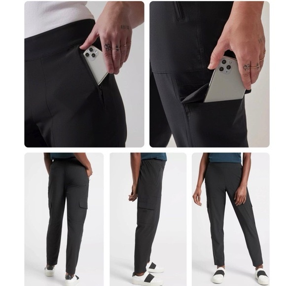 Athleta Women's Black Ankle Cargo Pants Size 2 - Picture 5 of 6